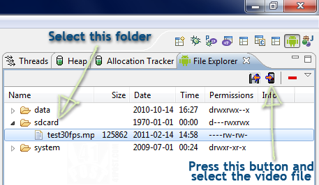 Emulated Device - file explorer screenshot