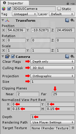 3D Camera Settings Image.