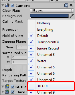 Setting the main camera culling mask image