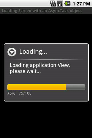Loading screen with a progress bar Loading screen with a progress bar