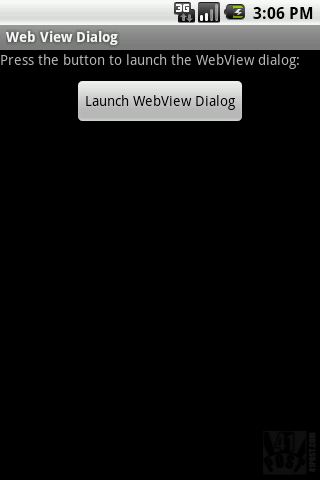 The application's first View The application's first View