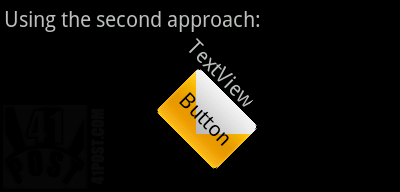Tilting Button and TextView using the second approach 