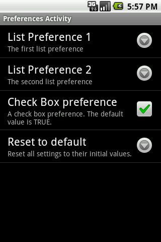 Example Preference Activity Screenshot
