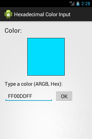 Hexadecimal Color Input