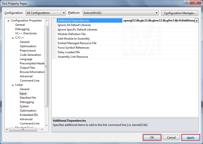 Visual C++ Express: Confirm configurations and dismiss the Property Pages dialog