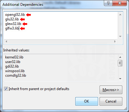 Visual C++ Express: Setting the additional libraries
